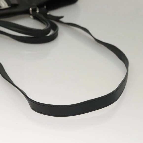Salvatore Ferragamo Hand Bag Leather 2way Black Silver Auth - Picture 9 of 15